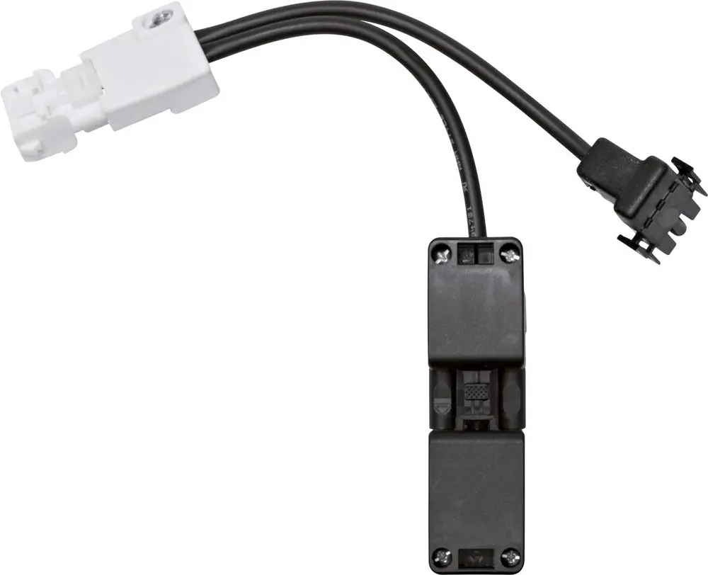 Adapterkabel mit mehreren Anschlüssen und einem elektronischen Bauteil von Bosch, verwendet zur Verbindung von elektrischen Komponenten in Fahrzeugen oder Maschinen.